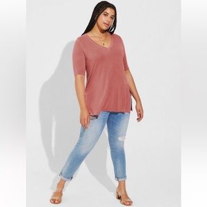 NWT Favourite Tunic Super Soft V Neck Side Slit Tee